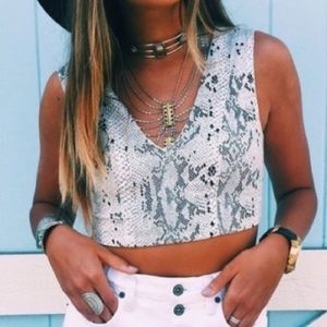 LF Snakeskin Crop Top